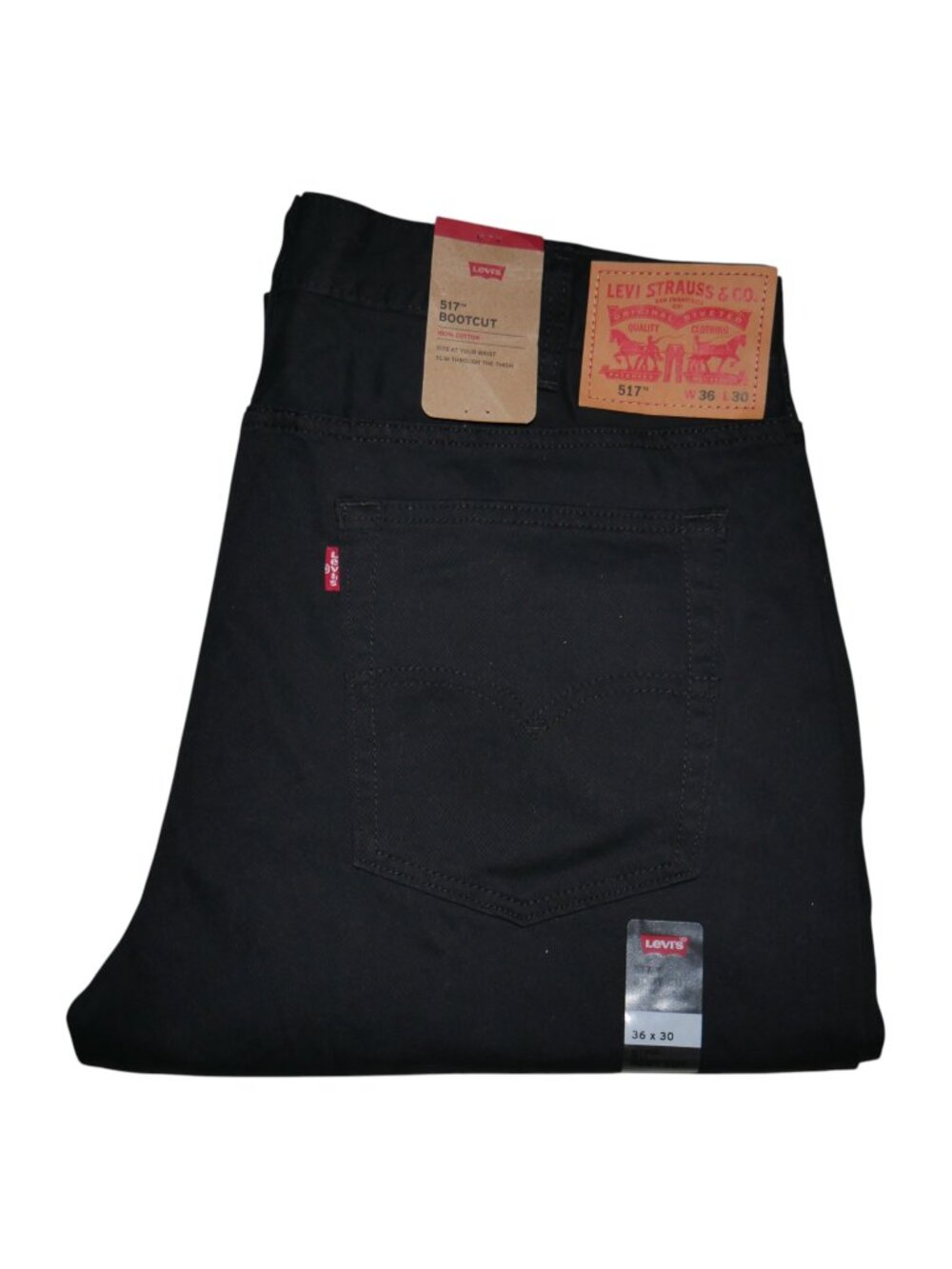 Levis 517 Bootcut Twill Jean Pants Black Men's Size 36x30 Stretch NWT